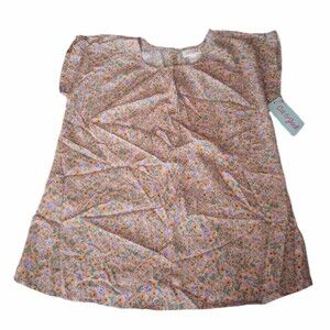 NWT Cat & Jack Floral Print Short Sleeve Top sz L 10/12 Girls